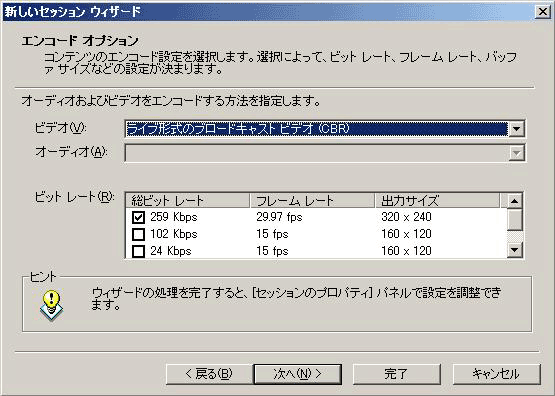 エンコードオプション